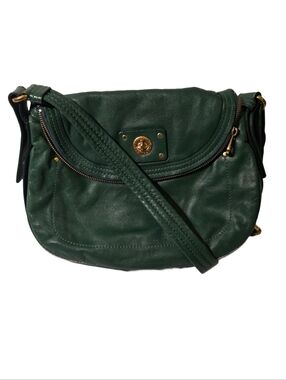 Marc by Marc Jacobs Green Leather Flap Hobo Bag Adjustable Strap